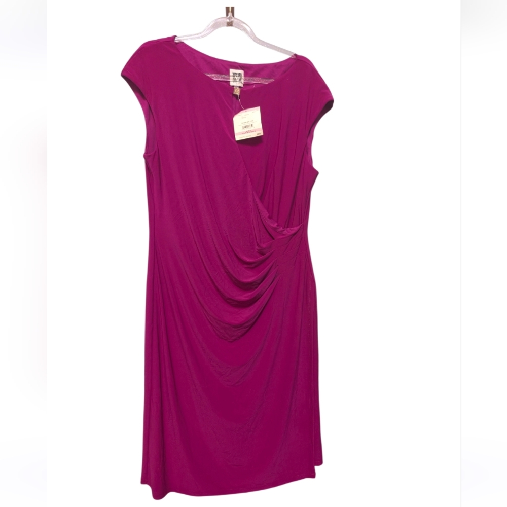 Anne‎ Klein Magenta Draped Dress